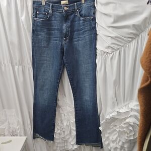 MOTHER Dark Blue Straight Leg Jeans